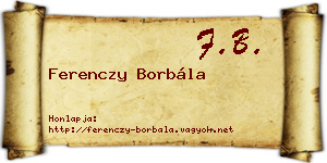 Ferenczy Borbála névjegykártya
