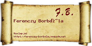Ferenczy Borbála névjegykártya