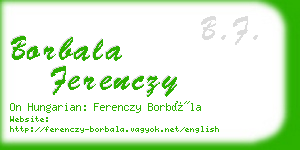 borbala ferenczy business card